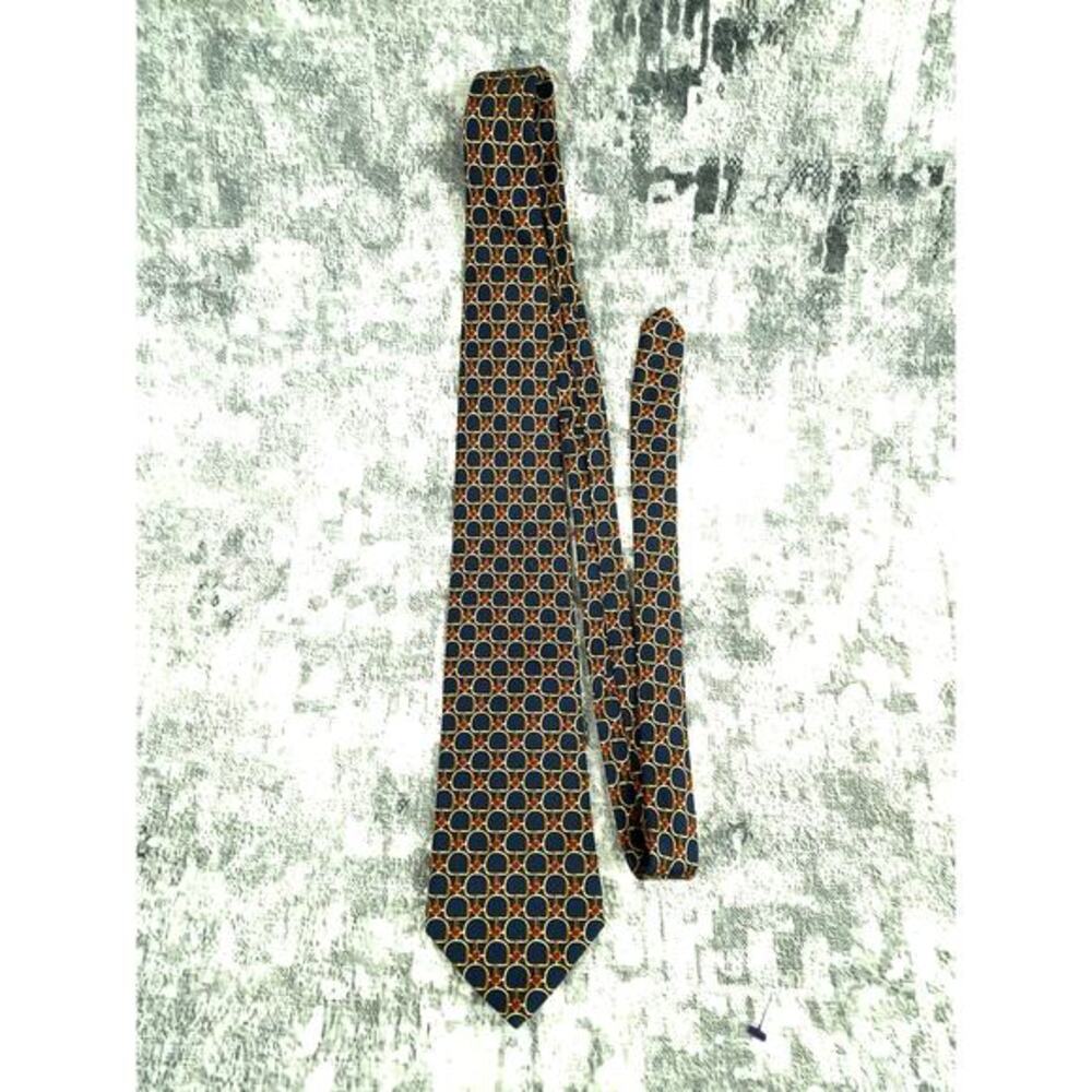 Brooks Brothers Chain Link Geometric Silk Necktie Accessory Formal Business
